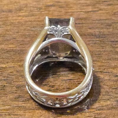Sterling Silver and Gold over Sterling Smokey Quartz Ring
