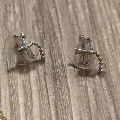 Sterling Silver and Gold over Sterling Dragonfly Necklace and Earrings