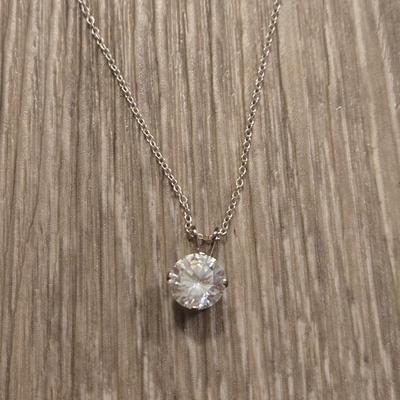 Sterling & Cubic Zirconia Necklace and (2) Sets of Earrings