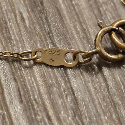 Gold over Sterling Silver Necklace with Cubic Zirconia Heart Pendant