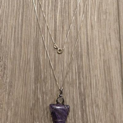 Amethyst and Sterling Silver Necklace