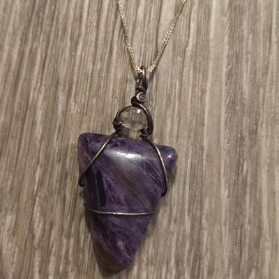 Amethyst and Sterling Silver Necklace