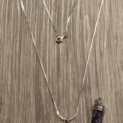 Amethyst & Silver Necklace and extra Pendant
