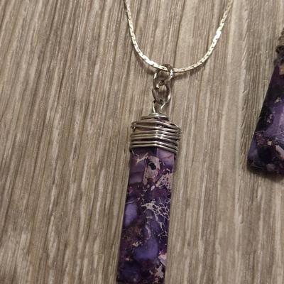 Amethyst & Silver Necklace and extra Pendant