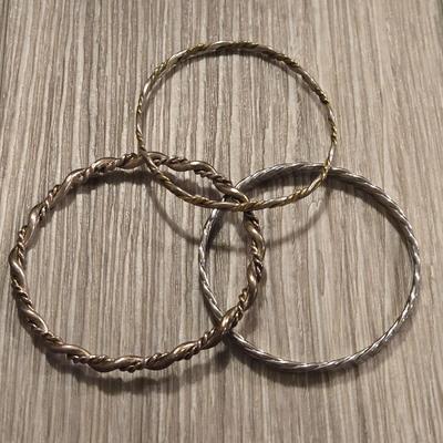 (3) Sterling Silver Bangle Bracelets