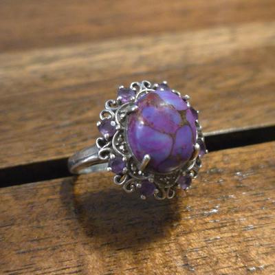 Sterling Silver & Purple Turquoise Ring