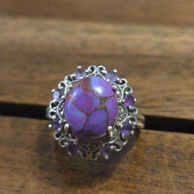 Sterling Silver & Purple Turquoise Ring