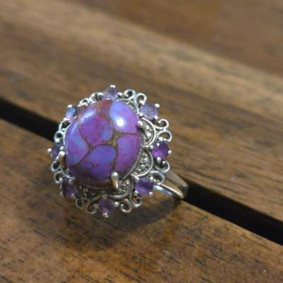 Sterling Silver & Purple Turquoise Ring
