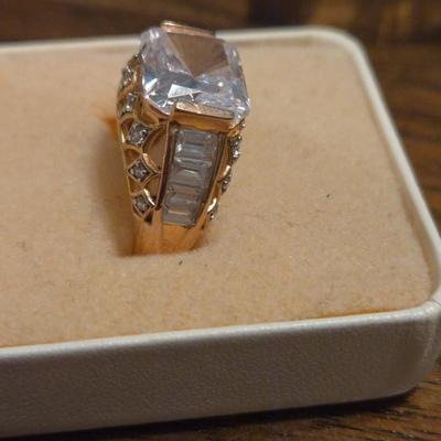 Gold over Sterling Silver Cubic Zirconia Ring