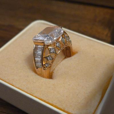 Gold over Sterling Silver Cubic Zirconia Ring