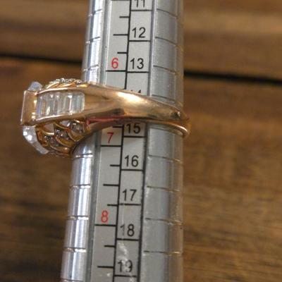 Gold over Sterling Silver Cubic Zirconia Ring