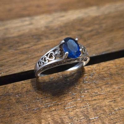 Sterling Silver & Sapphire Ring