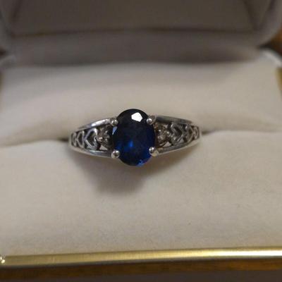 Sterling Silver & Sapphire Ring