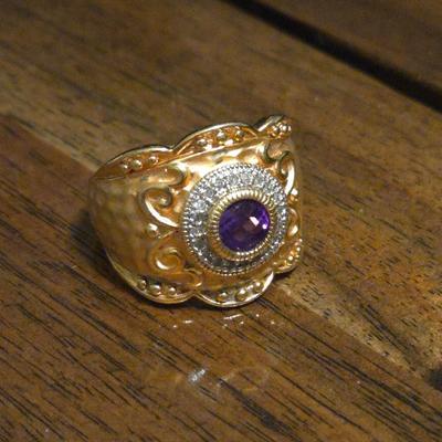 Gold over Sterling Silver Amethyst Ring