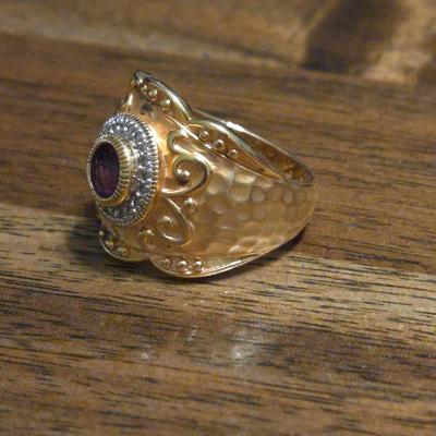 Gold over Sterling Silver Amethyst Ring