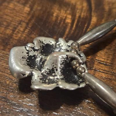 Sterling Silver Flower Necklace and Earrings