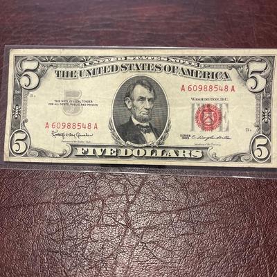 1963 $5 Bill Red Seal