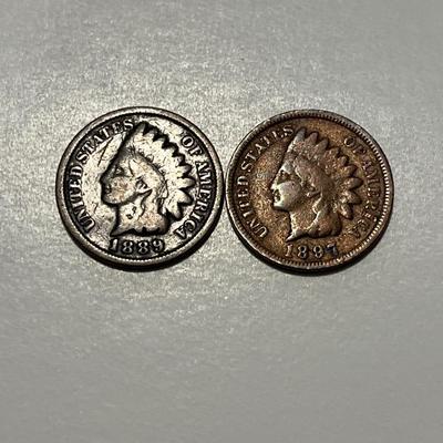 1889 & 1897 Indian Head Cents