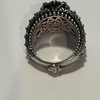 Barbara Bixby 925 & 18k Sterling Silver Flower Ring