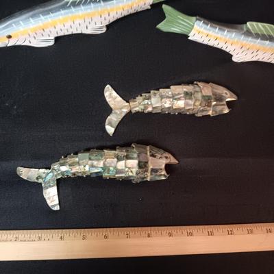 WOOD AND METAL DECORATIVE FISH