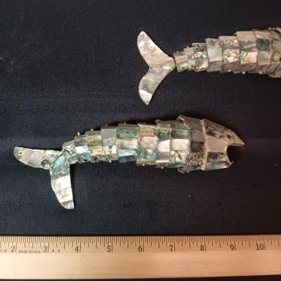 WOOD AND METAL DECORATIVE FISH