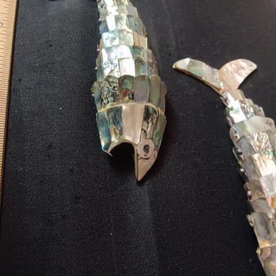 WOOD AND METAL DECORATIVE FISH