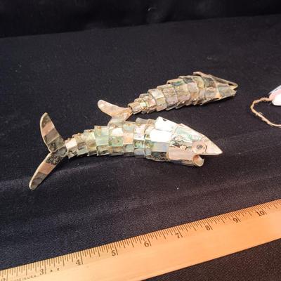 WOOD AND METAL DECORATIVE FISH