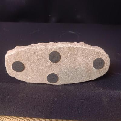 SMALL PEWTER TRAIN MOUNTED ON A RAILROAD TIE AND A SW DECORATIVE PIECE