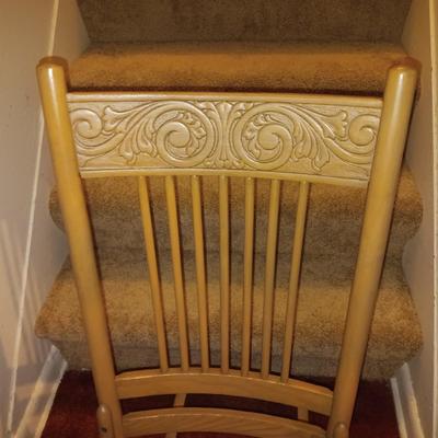 ANTIQUE SEWING ROCKER WITH NEEDLEPOINT SEAT