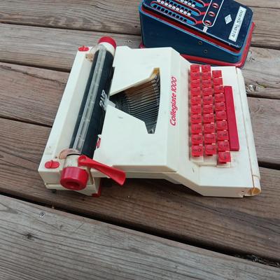 COLLEGIATE TOY TYPEWRITER AND WOLVERINE ADDING MACHINE