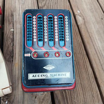 COLLEGIATE TOY TYPEWRITER AND WOLVERINE ADDING MACHINE