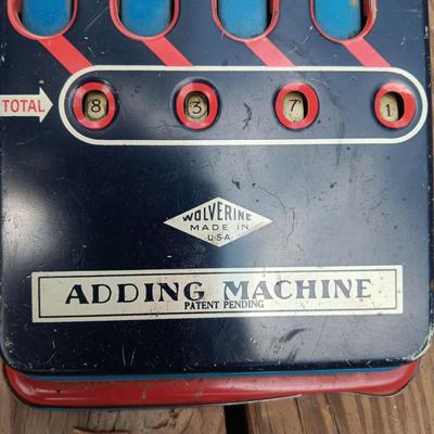 COLLEGIATE TOY TYPEWRITER AND WOLVERINE ADDING MACHINE