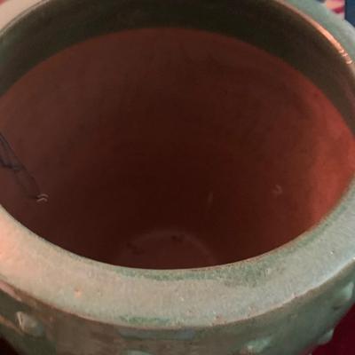 PAIR of Large Green Glazed Planters 2’ Tall!