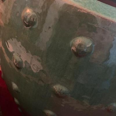 PAIR of Large Green Glazed Planters 2’ Tall!