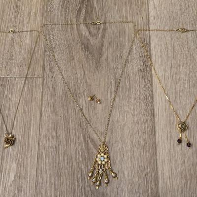 (3) Necklaces- 2 Gold filled