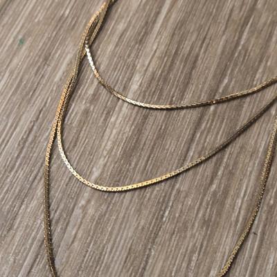 (3) Gold Tone Necklaces