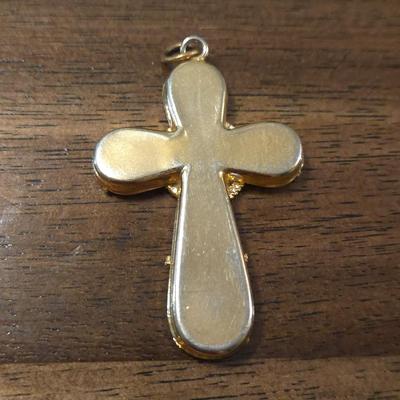 Italian Micro Mosaic Cross Pendant