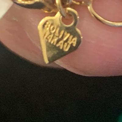 14k Yellow Gold Green Venetian Glass Bolivian Bracelet & Earrings