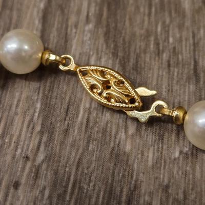 Faux Pearl Necklace & Earrings