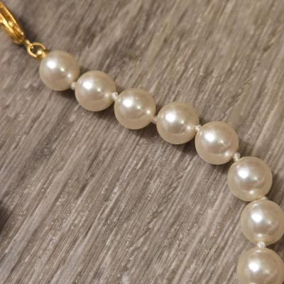 Faux Pearl Necklace & Earrings