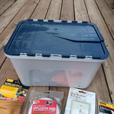 HOUSEHOLD HARDWARE AND A CLAMSHELL TOTE