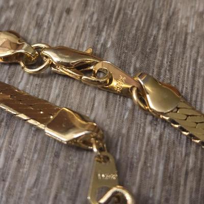 14kt Gold Plate Necklace & Bracelet Set