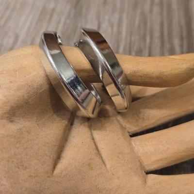 Silver Necklace & (2) Sets of Hoops