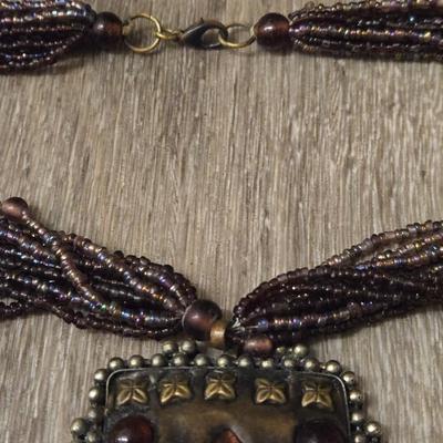 (3) Bangles and Garnet Bead Necklace