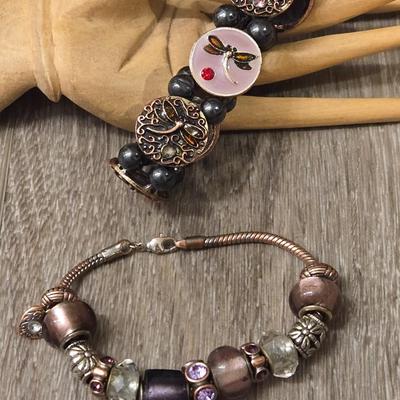 Dragonfly Bracelet and Troll Bead Style Bracelet