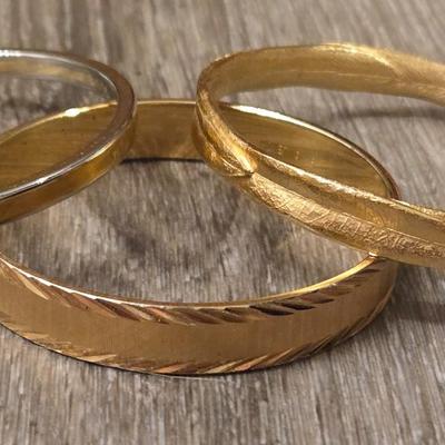 (3) Gold Tone Bangles