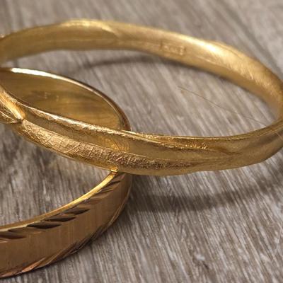 (3) Gold Tone Bangles