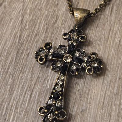 (2) Cross Pendant Necklaces