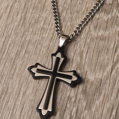 (2) Cross Pendant Necklaces