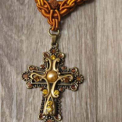 Cross Necklace and Beaded Bracelet